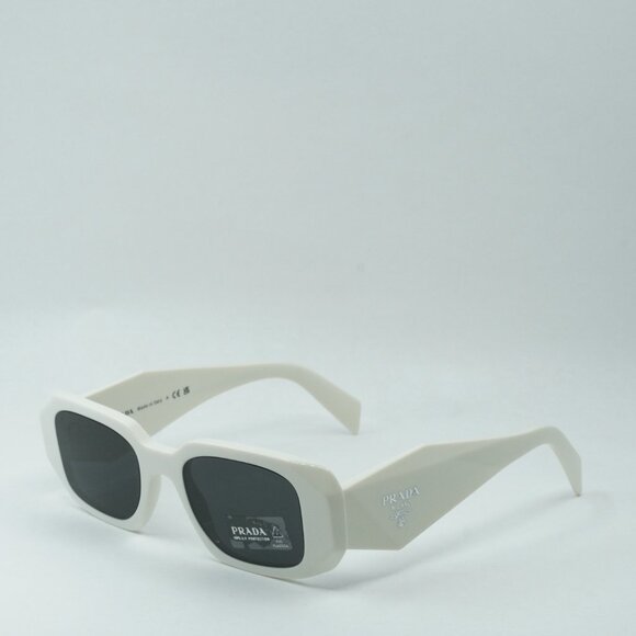 Prada PR17WS 1425S0 Sunglasses Talc Rectangle Frame, Dark Grey Lenses - Picture 6 of 14